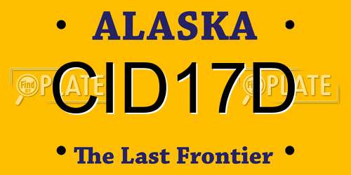 CID17D Alaska License Plate