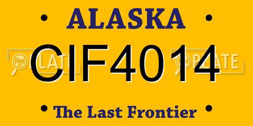CIF4014 Alaska License Plate