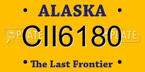 CII6180 Alaska License Plate