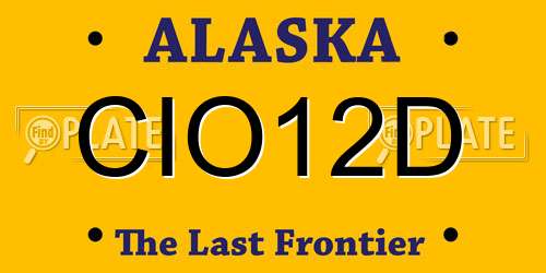 CIO12D Alaska License Plate
