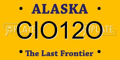 CIO12O Alaska License Plate