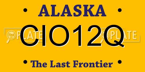 CIO12Q Alaska License Plate