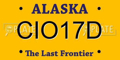 CIO17D Alaska License Plate