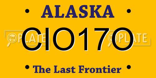 CIO17O Alaska License Plate