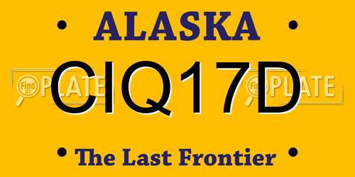 CIQ17D Alaska License Plate
