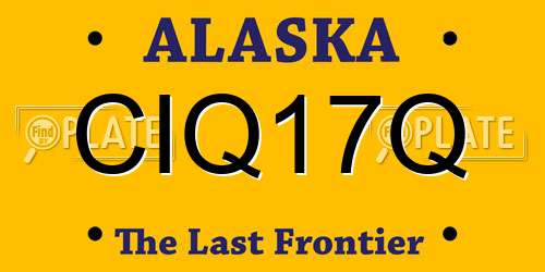 CIQ17Q Alaska License Plate