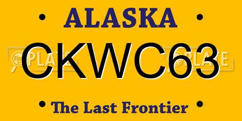 CKWC63 Alaska License Plate