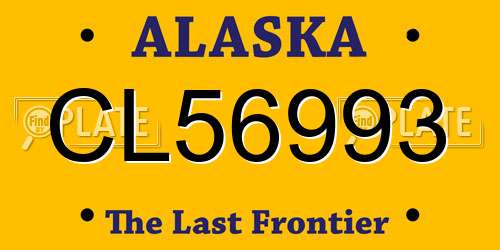 CL56993 Alaska License Plate