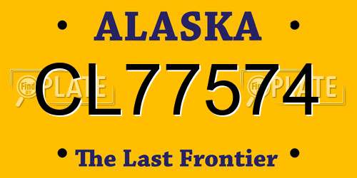 CL77574 Alaska License Plate
