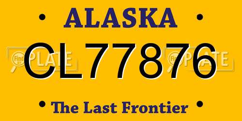CL77876 Alaska License Plate