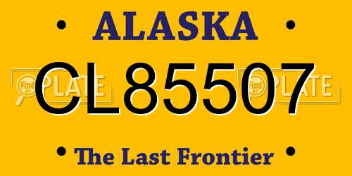 CL85507 Alaska License Plate