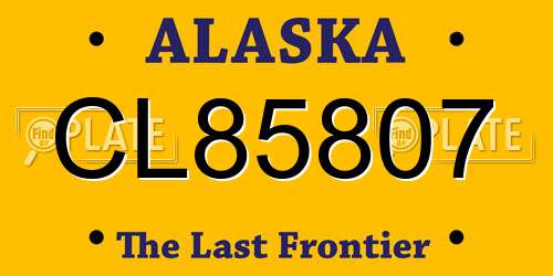 CL85807 Alaska License Plate