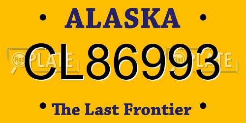 CL86993 Alaska License Plate