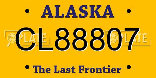 CL88807 Alaska License Plate