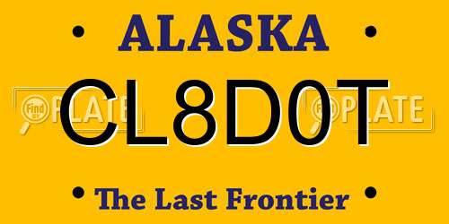 CL8D0T Alaska License Plate