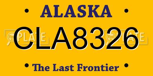 CLA8326 Alaska License Plate