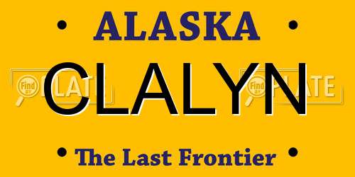 CLALYN Alaska License Plate