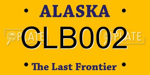 CLB002 Alaska License Plate