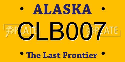 CLB007 Alaska License Plate