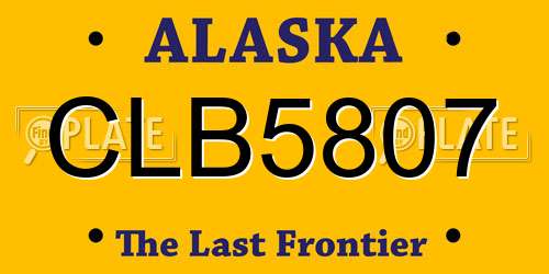 CLB5807 Alaska License Plate