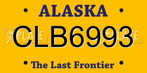 CLB6993 Alaska License Plate