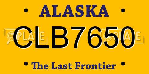 CLB7650 Alaska License Plate