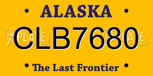 CLB7680 Alaska License Plate