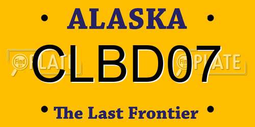 CLBD07 Alaska License Plate