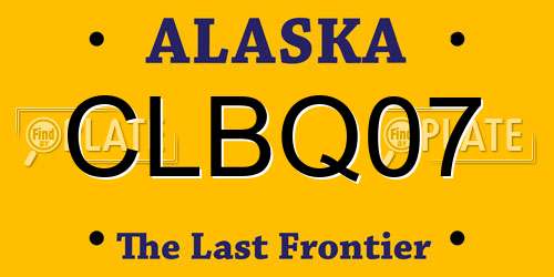 CLBQ07 Alaska License Plate