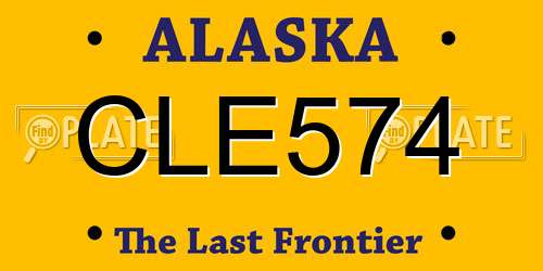 CLE574 Alaska License Plate