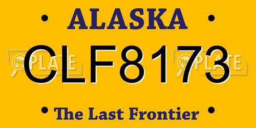 CLF8173 Alaska License Plate