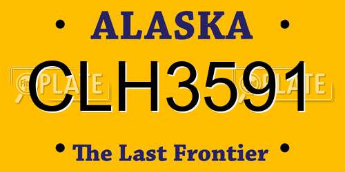 CLH3591 Alaska License Plate