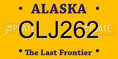 CLJ262 Alaska License Plate