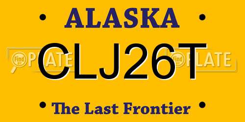 CLJ26T Alaska License Plate