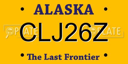 CLJ26Z Alaska License Plate
