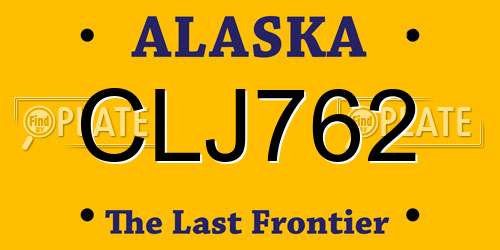 CLJ762 Alaska License Plate