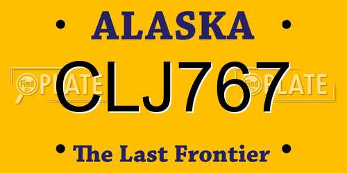 CLJ767 Alaska License Plate