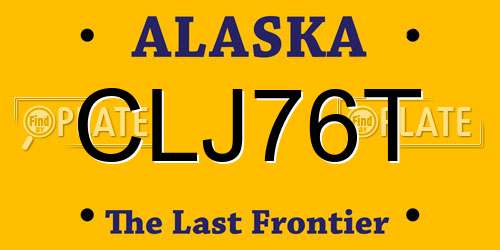 CLJ76T Alaska License Plate