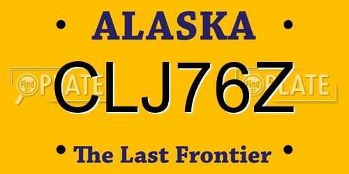 CLJ76Z Alaska License Plate