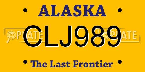 CLJ989 Alaska License Plate
