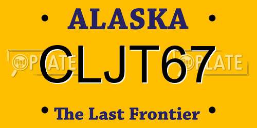 CLJT67 Alaska License Plate