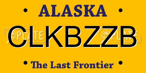CLKBZZB Alaska License Plate