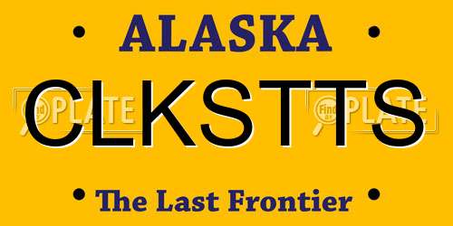 CLKSTTS Alaska License Plate