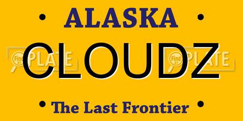 CLOUDZ Alaska License Plate