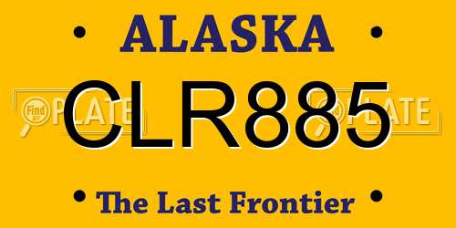 CLR885 Alaska License Plate