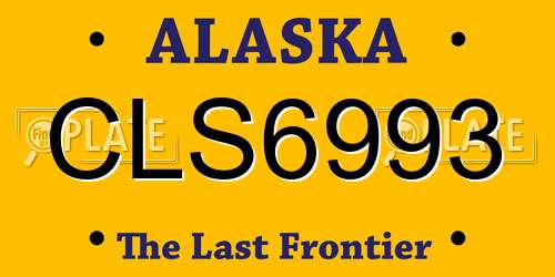 CLS6993 Alaska License Plate