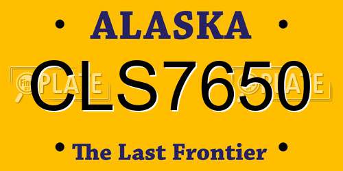 CLS7650 Alaska License Plate