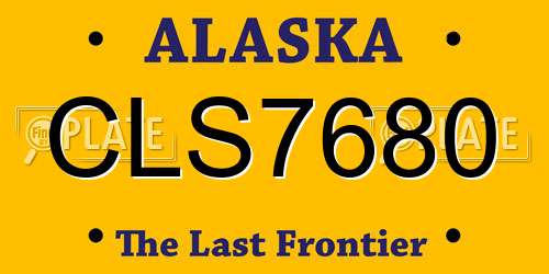 CLS7680 Alaska License Plate
