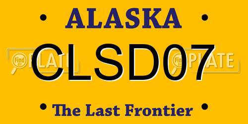 CLSD07 Alaska License Plate