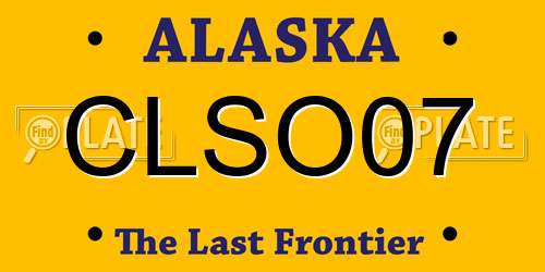 CLSO07 Alaska License Plate
